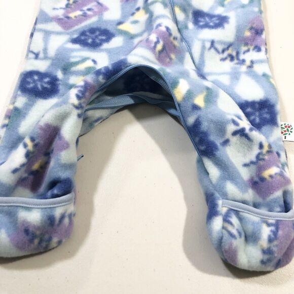 Vintage USA REI Fleece Cherry Tree Snug Suit Blue/Purple Baby Infant 18 Months - Picture 9 of 14